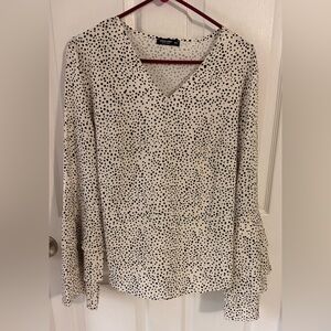 SHEIN Black and White Polka Dot Blouse